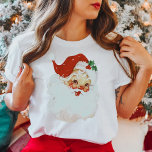 Vintage Retro Jolly Santa Claus Christmas T-Shirt<br><div class="desc">T-Shirt features a vintage Santa Claus,  reminiscent of the Jolly Old Saint Nick of the 1950's and 60's.  Celebrate this holiday season with this retro design that brings back all the fond memories of the child-like wonder of Christmas.</div>
