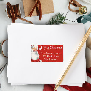 Vintage Retro Jolly Santa Custom Christmas Label