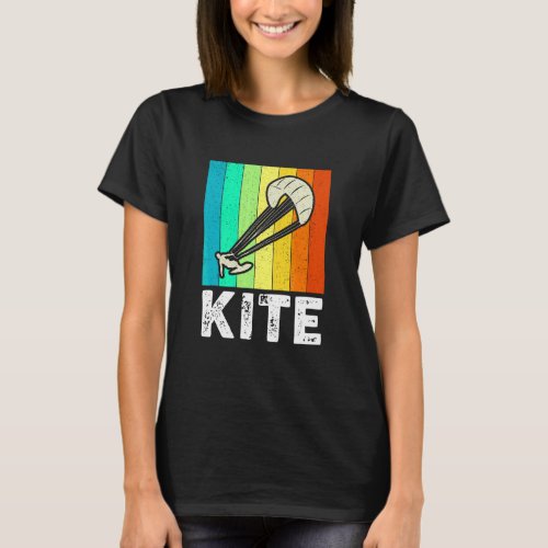 Vintage Retro Kiteboard Kiteboarding Rainbow Sunse T_Shirt