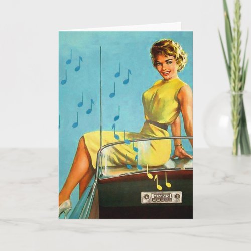 Vintage Retro Kitsch 50s Rock and Roll Radio Card