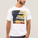 Vintage Retro Kitsch Prop Airplane 60s Airliner T-shirt at Zazzle