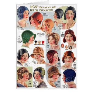 Vintage Retro Kitsch Women 20s Women's Hats Ad