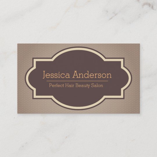 Vintage Retro Label Kraft Elegant Hair Salon Business Card