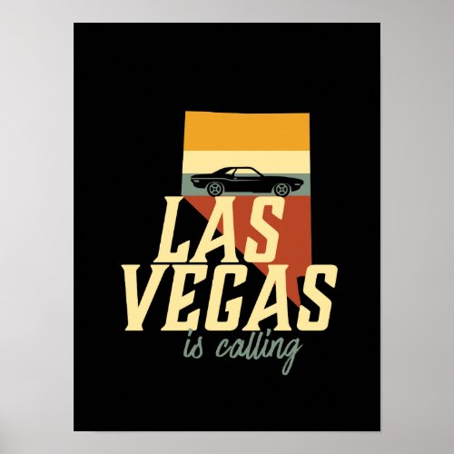 Vintage Retro Las Vegas Nevada USA City Map Poster