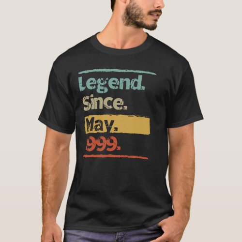 Vintage Retro Legend May 1999 21st Birthday Gift T_Shirt