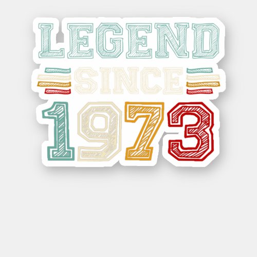 Vintage Retro Legend Since 1973 Sticker