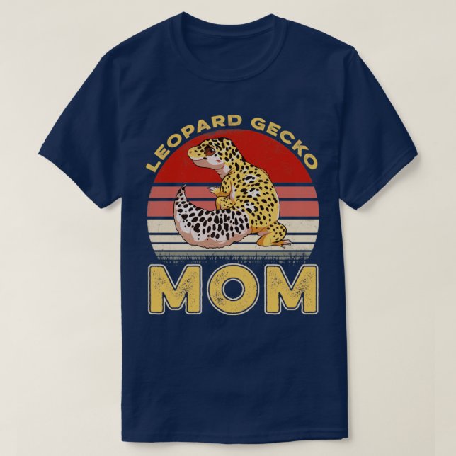 Vintage Retro Leopard Gecko Mom T-Shirt (Design Front)