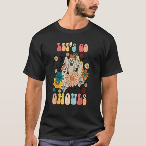 Vintage Retro Lets Go Ghouls Halloween Outfit Cos T_Shirt