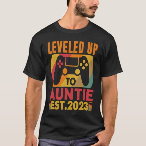 Vintage Retro Leveled Up To Auntie 2023 Going To A T_Shirt