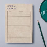 Vintage Retro Library Card Paper Ink Paper<br><div class="desc">A fun Letterhead Paper template in style of a vintage retro book library card on old paper that can be personalisable.</div>