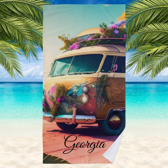 Vintage Retro Life At the Beach Towel (Creator Uploaded)
