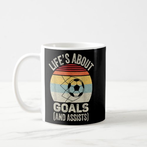 Vintage Retro Lifes About Goals And Assists  Socc Coffee Mug
