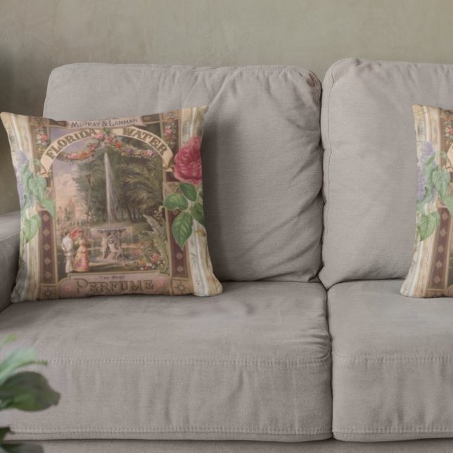 Vintage Retro Lilac Rose Perfume Soap  Throw Pillow (Creator Uploaded)