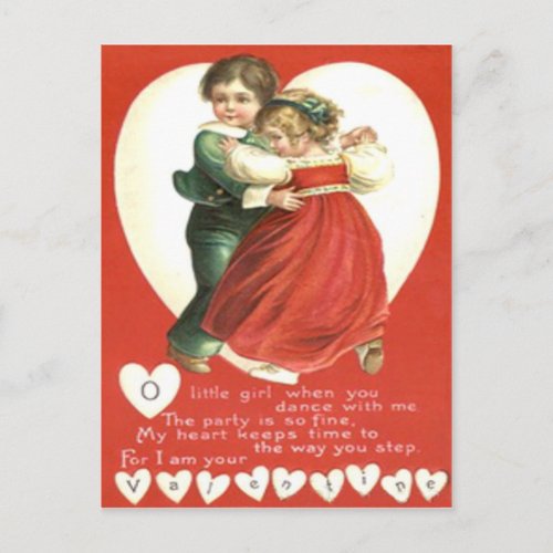 Vintage Retro Little Kids Dancing Valentine Card