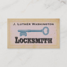 Vintage Retro Locksmith Professional Business Card