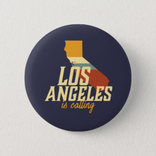 Vintage Retro Los Angeles California CA USA City Button