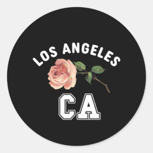 Vintage Retro Los Angeles California City Floral Classic Round Sticker