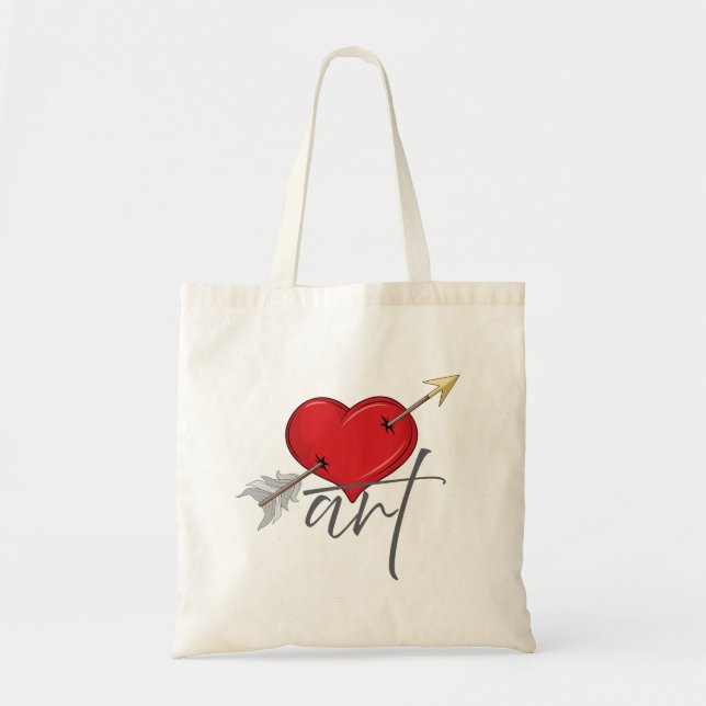 Vintage Retro Love Art Cupid Heart Tote Bag (Front)