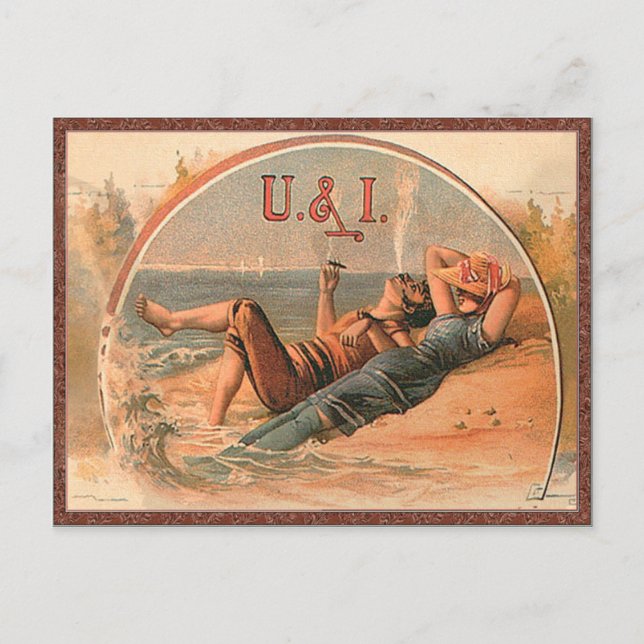 Vintage Retro  Love You & I Postcard (Front)