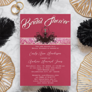 Vintage Retro Magenta Pink Fashion Diva Invitation