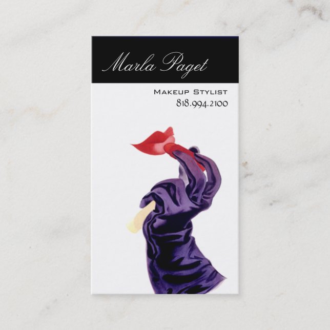 Vintage Retro Makeup Artist Business Card (Front)