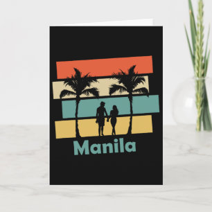 Vintage Retro Manila Philippines Vacation Card