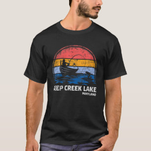 Vintage Retro Maryland Deep Creek Lake Summer Fish T-Shirt