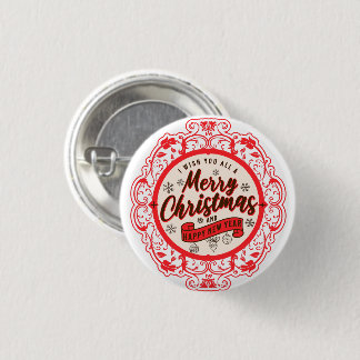 Vintage retro Merry Christmas Button