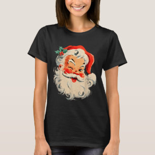 Vintage Retro Merry Christmas Cool Santa Claus Fac T-Shirt