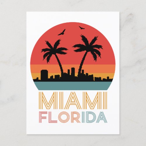 Vintage Retro Miami Florida Postcard