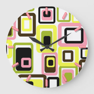 vintage retro mid century geometric pattern clock