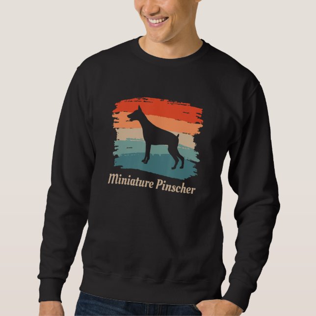 Vintage Retro Miniature Pinscher Dog Lover Sweatshirt (Front)