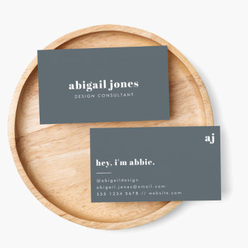 Vintage Retro Minimal Trendy Smoke Blue Business Card by GuavaDesign at Zazzle