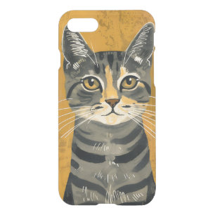 Vintage Retro Minimalist Tabby Cat Portrait iPhone SE/8/7 Case