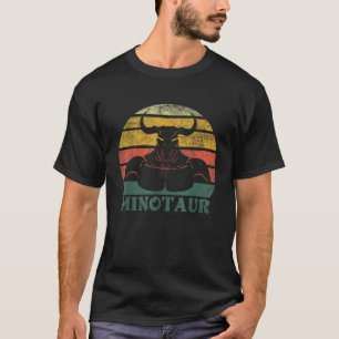 Vintage Retro Minotaur Greek Mythology Graphic Log T-Shirt