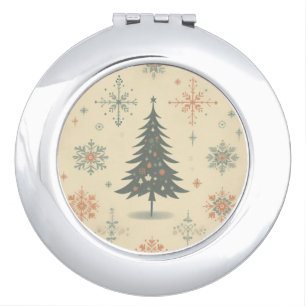 Vintage/Retro modern Christmas/winter Compact Mirror