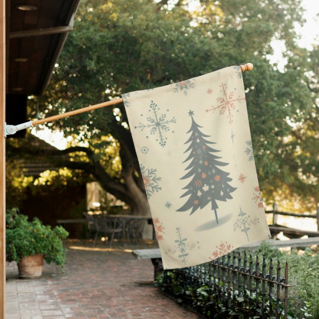 Vintage/Retro modern Christmas/winter House Flag (In SItu)