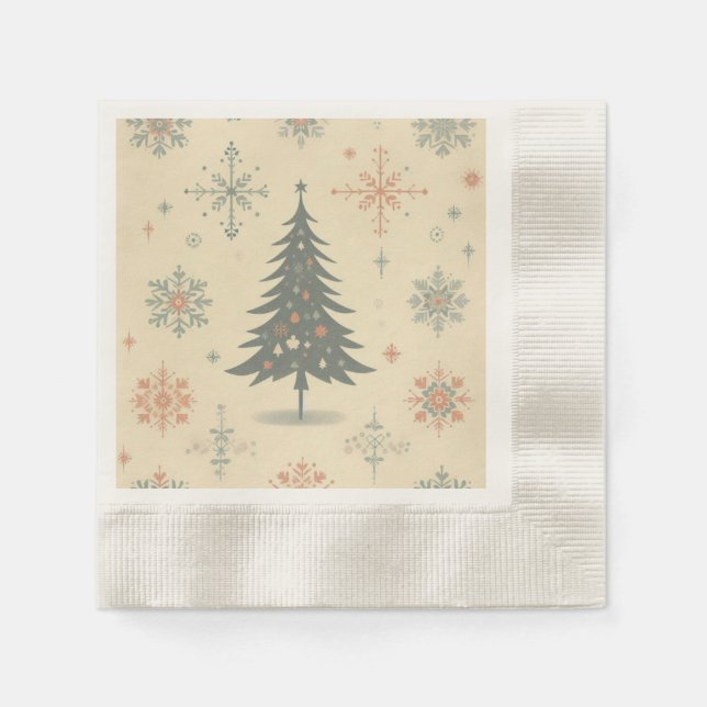 Vintage/Retro modern Christmas/winter Napkins (Front)