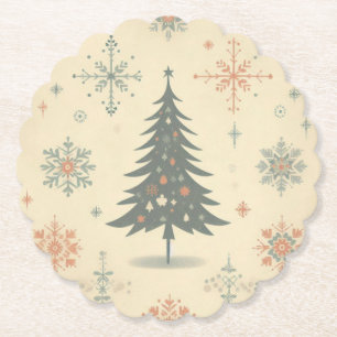Vintage/Retro modern Christmas/winter Paper Coaster