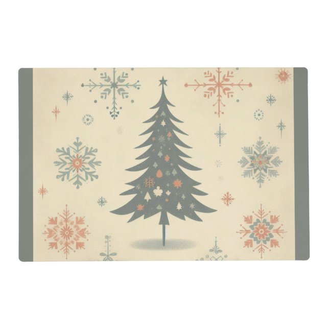 Vintage/Retro modern Christmas/winter Placemat (Front)