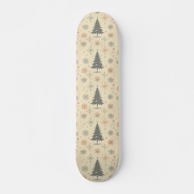 Vintage/Retro modern Christmas/winter Skateboard (Front)