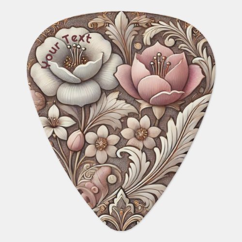 Vintage Retro Modern Floral Personalized Pattern Guitar Pick