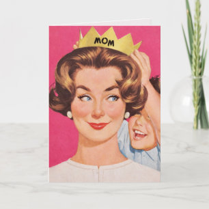 Vintage Retro Mom Crown Mother’s Day Card