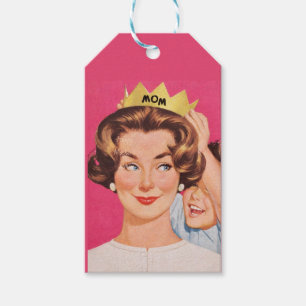 Vintage Retro Mom Crown Mother’s Day Gift Tags
