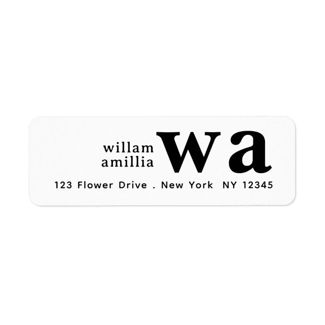 Vintage Retro Monogram Typography Design Label (Front)