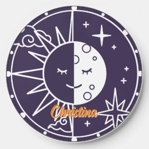 Vintage Retro Moon and Sun Day and Night Universe Wireless Charger
