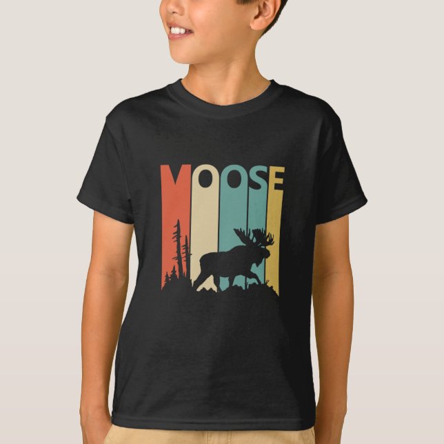 Vintage Retro Moose Gift Idea T-Shirt (Front)