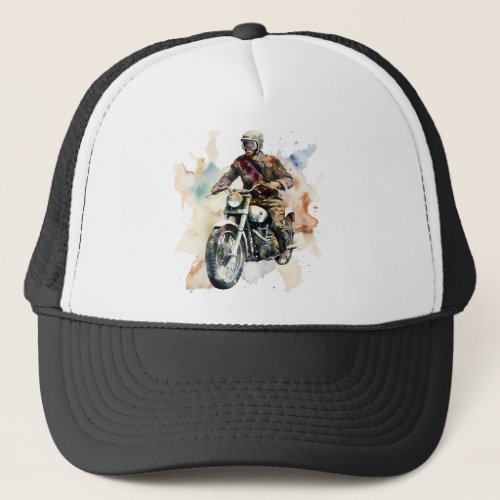 Vintage Retro Motorbike Graphic Art Trucker Hat