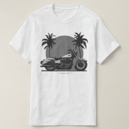 Vintage Retro Motorcycle Black And White Sunset T-Shirt
