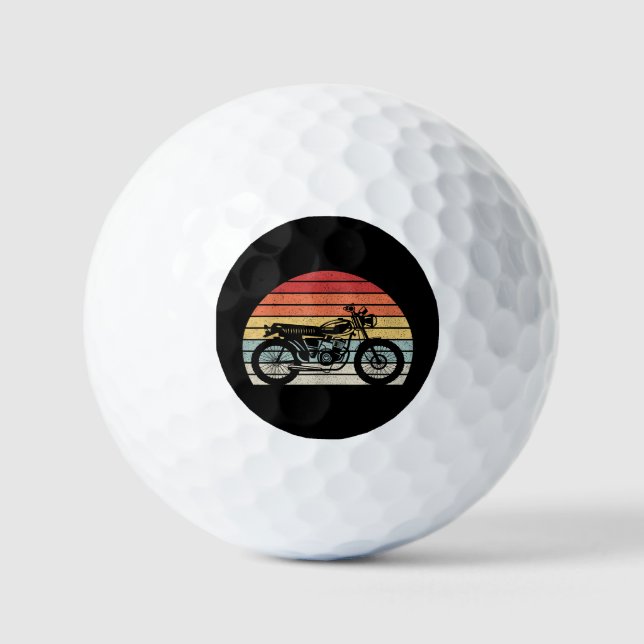 Vintage Retro Motorcycle Golf Balls (Front)